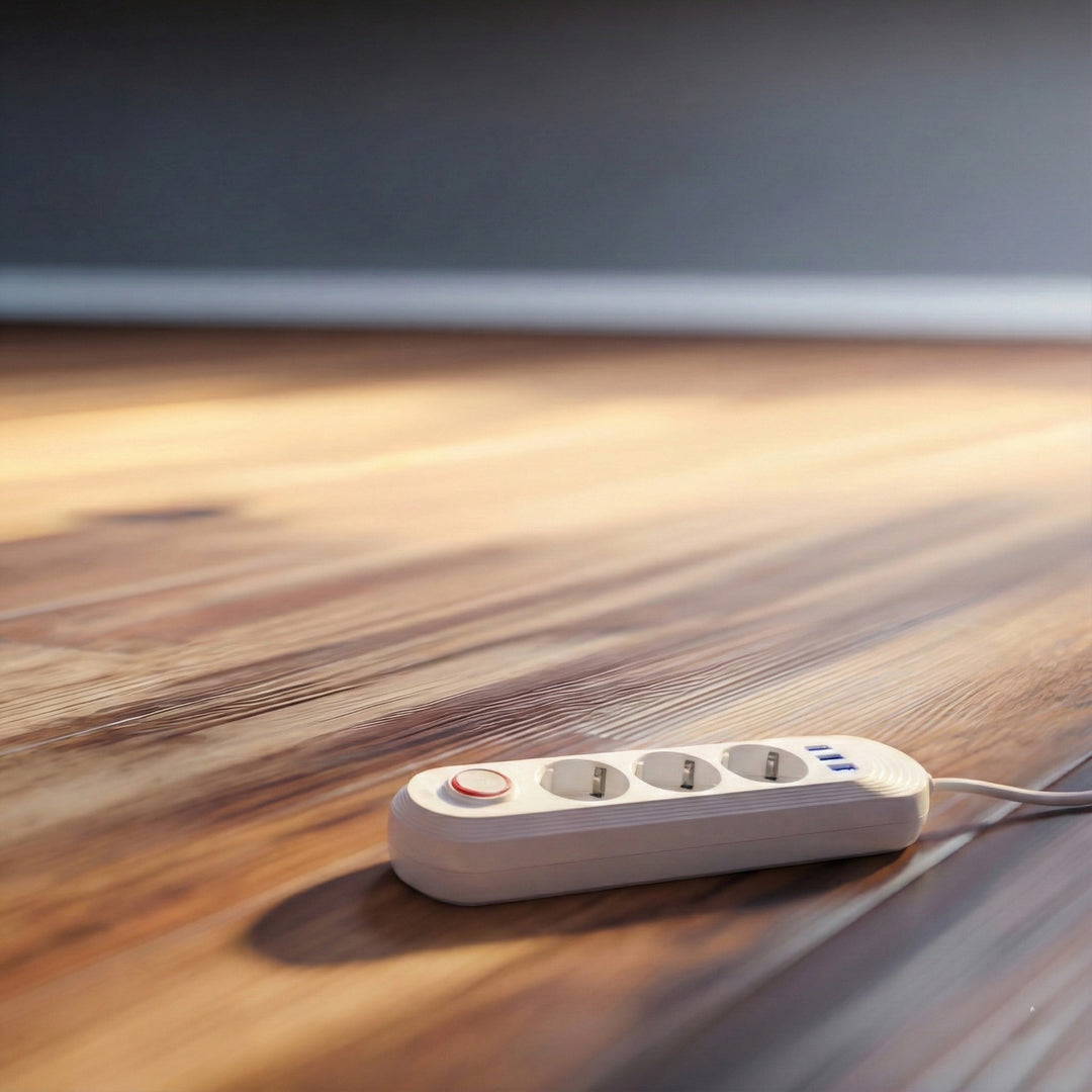 Maclean stekkerdoos, verlengkabel met 3 stopcontacten + 3xUSB, 110-240V AC 50/60Hz, 2,1A max 2500W, 1,5m, wit, MCE394 W