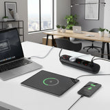 Maclean stekkerdoos, verlengkabel met 3 stopcontacten + 3xUSB, 110-240V AC 50/60Hz, 2,1A max 2500W, 1,5m, zwart, MCE394 B