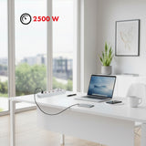 Maclean stekkerdoos, 5-polige verlengkabel + 3xUSB, 110-240V AC 50/60Hz, 2,1A max 2500W, 1,5m, wit, MCE395 W