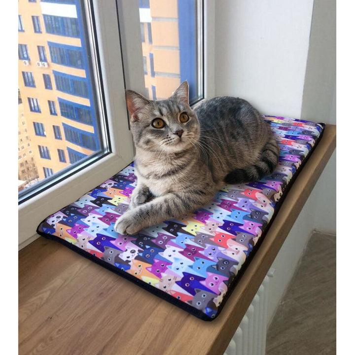 Kattenkussen bed voor vensterbank 25x55cm Bertoni patroon MEOW