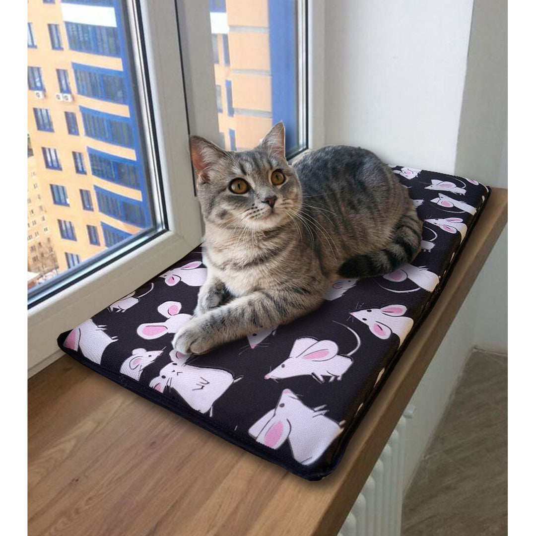 Kattenkussen bed voor vensterbank 25x55cm Bertoni patroon muizen
