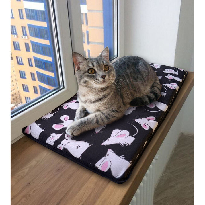 Kattenkussen bed voor vensterbank 25x55cm Bertoni patroon muizen