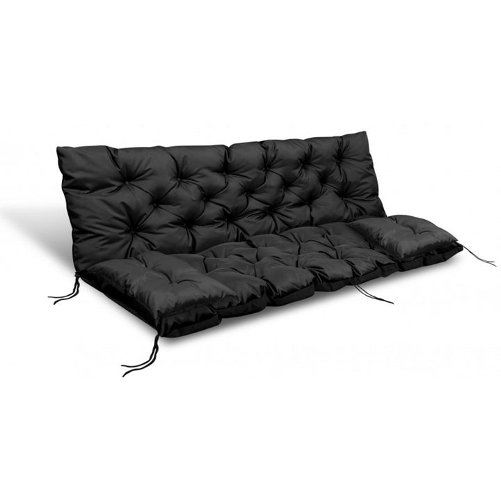 Schommelbank zwart 120x60x50cm + 2 kussens 42 x 42 cm