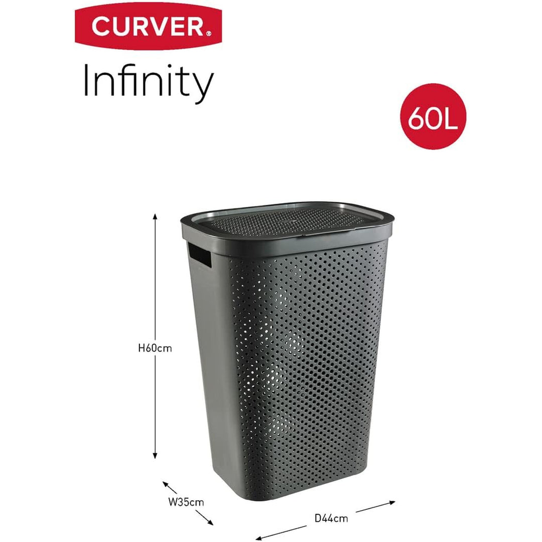 Curver Infinity gerecyclede wasmand 60L donkergrijs