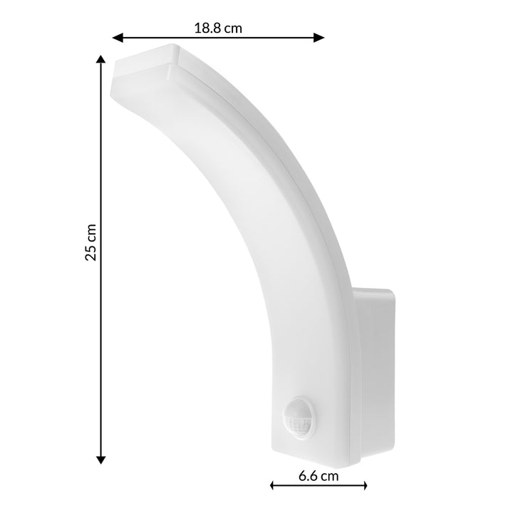 Maclean bewegingssensor LED lamp, PIR bewegingssensor, wit, 20W, IP65, 2000lm, neutraal wit (4000K) MCE512 W, 4 stuks