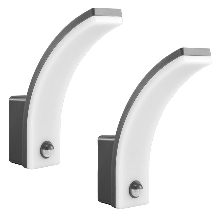 Maclean bewegingssensor LED lamp, PIR bewegingssensor, grijs, 20W, IP65, 2000lm, neutraal wit (4000K) MCE512 GR, 2 stuks