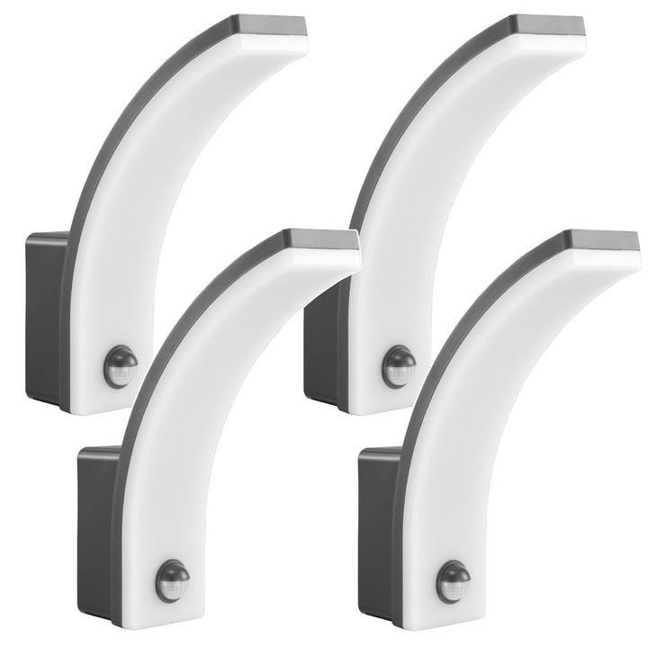 Maclean bewegingssensor LED lamp, PIR bewegingssensor, grijs, 20W, IP65, 2000lm, neutraal wit (4000K) MCE512 GR, 4 stuks