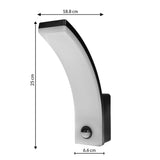 Maclean bewegingssensor LED lamp, PIR bewegingssensor, zwart, 20W, IP65, 2000lm, neutraal wit (4000K) MCE512 B, 2 stuks