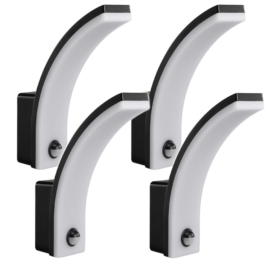 Maclean bewegingssensor LED lamp, PIR bewegingssensor, zwart, 20W, IP65, 2000lm, neutraal wit (4000K) MCE512 B, 4 stuks