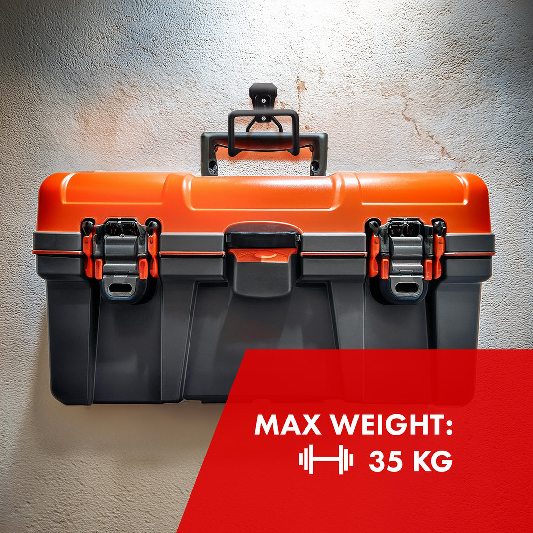 Garage wandbevestiging Maclean, voor banden, tuingereedschap, ladder, slangen, fietsen, staal, max. belasting 35kg, MC-441, 2 stuks