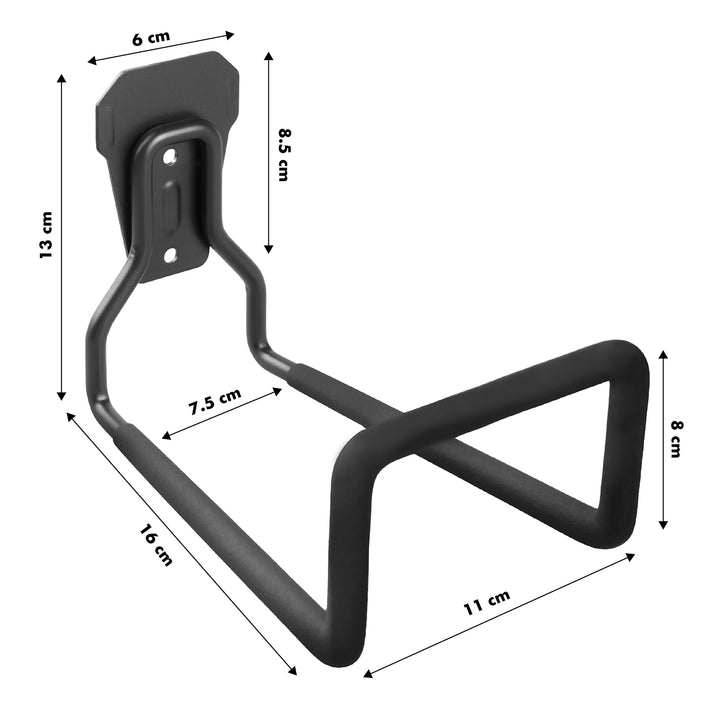 Garage wandbevestiging Maclean, voor banden, tuingereedschap, ladder, slangen, fietsen, staal, max. belasting 35kg, MC-441, 4 stuks