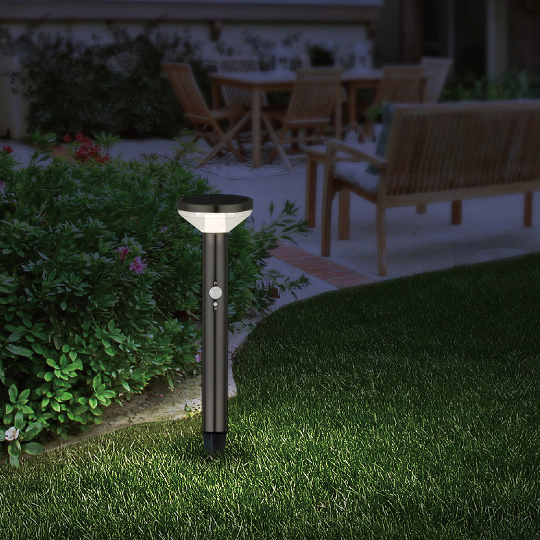 Maclean Solar LED Light, met sensor, 3 modi, plug-in, Li-ion 18650, IP44, 3,7V, 1200 mAh, Zwart, MCE465 B, 6 stuks