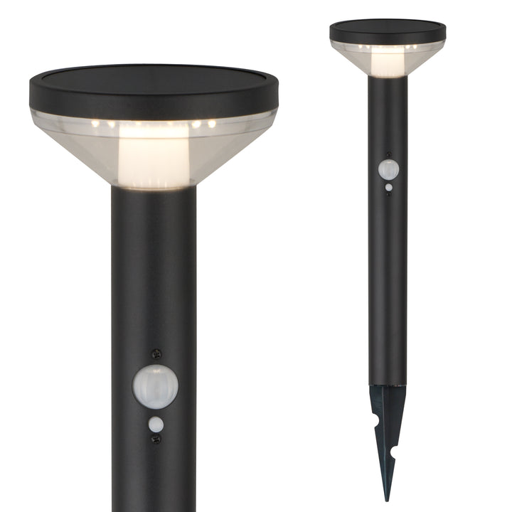 Maclean Solar LED Light, met sensor, 3 modi, plug-in, Li-ion 18650, IP44, 3,7V, 1200 mAh, Zwart, MCE465 B, 8 stuks