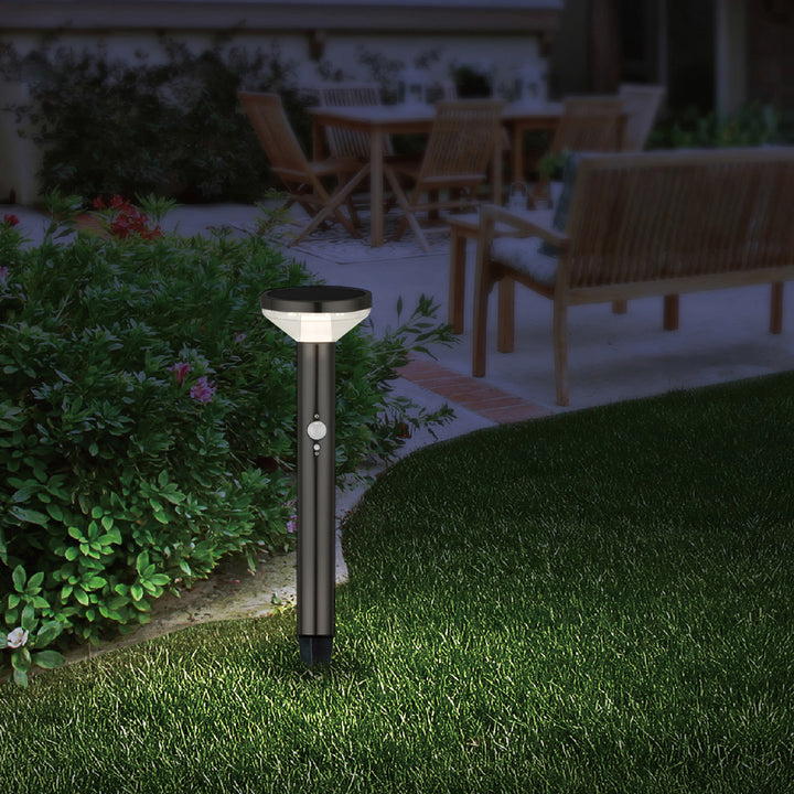 Maclean Solar LED Light, met sensor, 3 modi, plug-in, Li-ion 18650, IP44, 3,7V, 1200 mAh, Zwart, MCE465 B, 8 stuks
