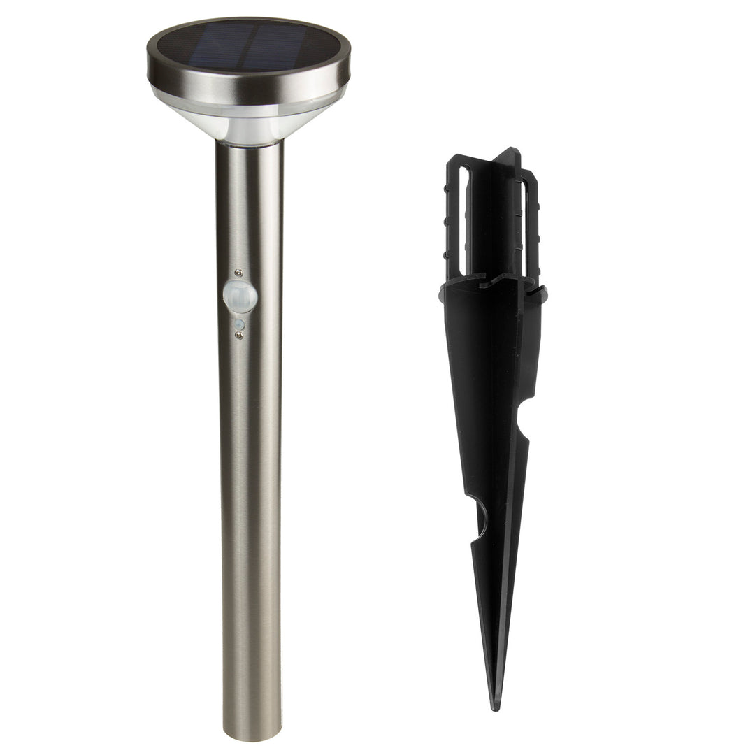 Maclean Solar LED Light, met sensor, 3 modi, plug-in, Li-ion 18650, IP44, 3,7V, 1200 mAh, mat chroom, MCE465 C/M, 6 stuks