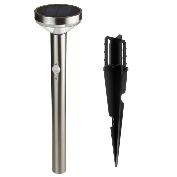 Maclean Solar LED Light, met sensor, 3 modi, plug-in, Li-ion 18650, IP44, 3,7V, 1200 mAh, mat chroom, MCE465 C/M, 6 stuks