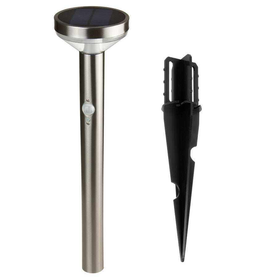Maclean Solar LED Light, met sensor, 3 modi, plug-in, Li-ion 18650, IP44, 3,7V, 1200 mAh, mat chroom, MCE465 C/M, 6 stuks