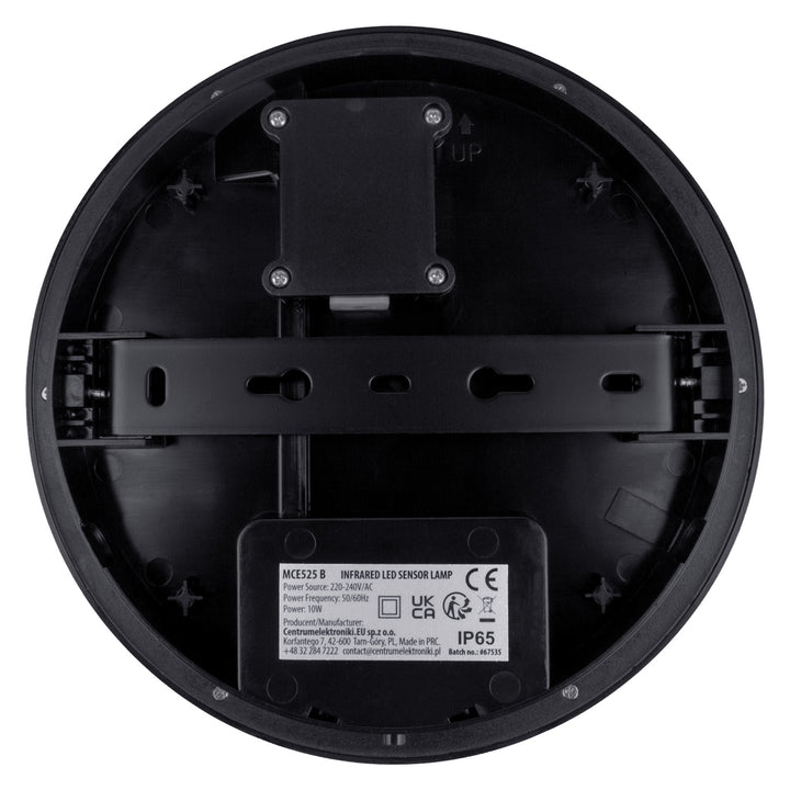 LED-lamp met bewegingssensor Maclean, PIR-sensor, kleur zwart, 10 W, IP65, 1000 lm, neutrale kleur, MCE525 B