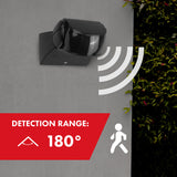 Maclean PIR-bewegingssensor, infrarood, IP65, zwart met zwarte afdekking, bereik 12 m, MCE201 B/B