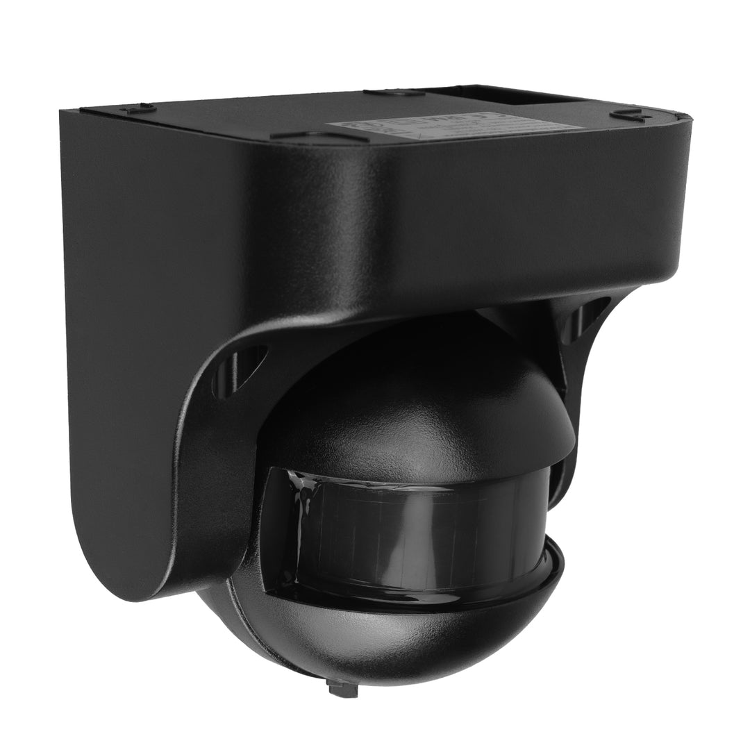 Maclean PIR-bewegingssensor, infrarood, IP44, zwart met zwarte afdekking, bereik 12 m, max. belasting 300/1200 W, MCE358 B/B