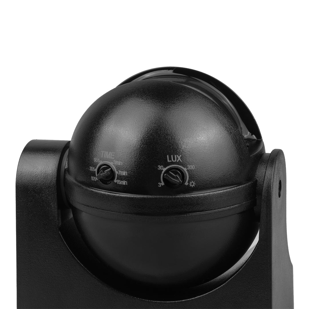 Maclean PIR-bewegingssensor, infrarood, IP44, zwart met zwarte afdekking, bereik 12 m, max. belasting 300/1200 W, MCE358 B/B