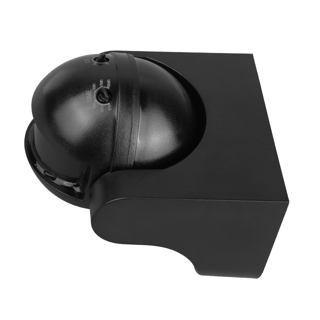 Maclean PIR-bewegingssensor, infrarood, IP44, zwart met zwarte afdekking, bereik 12 m, max. belasting 300/1200 W, MCE358 B/B