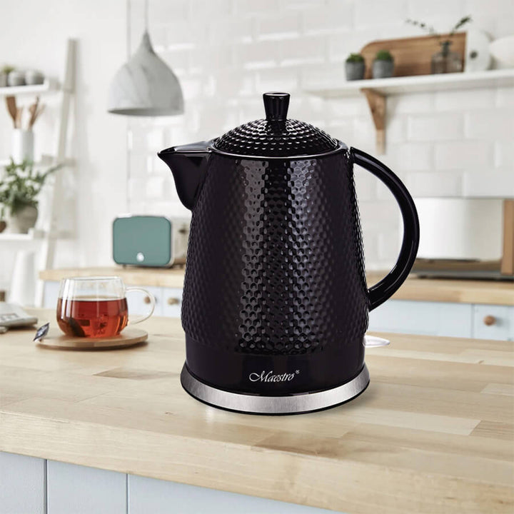 Maestro keramische waterkoker, inhoud 1,5 liter, 1500W, zwart, MR069 UK-stekker