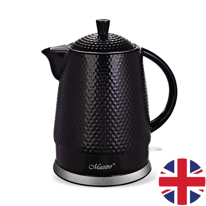 Maestro keramische waterkoker, inhoud 1,5 liter, 1500W, zwart, MR069 UK-stekker
