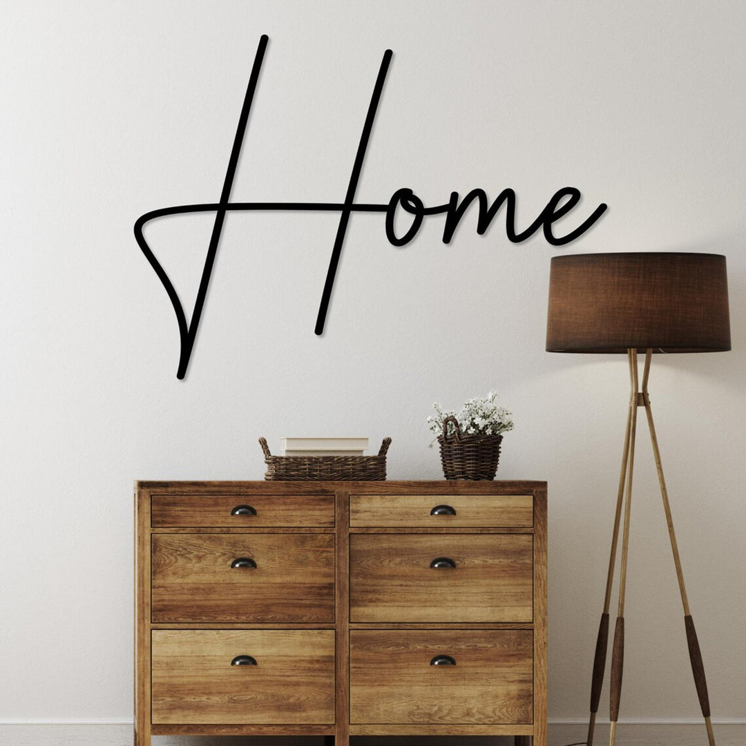 Opengewerkte Schilderij, 3D wanddecoratie, 3D Schilderij"Home" 80x49cm zwart