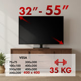 Universele TV-standaard Maclean, voor RTV-kast, standaard, max. 35 kg, rotatie 20 graden, voor TV 32-55", MC-132