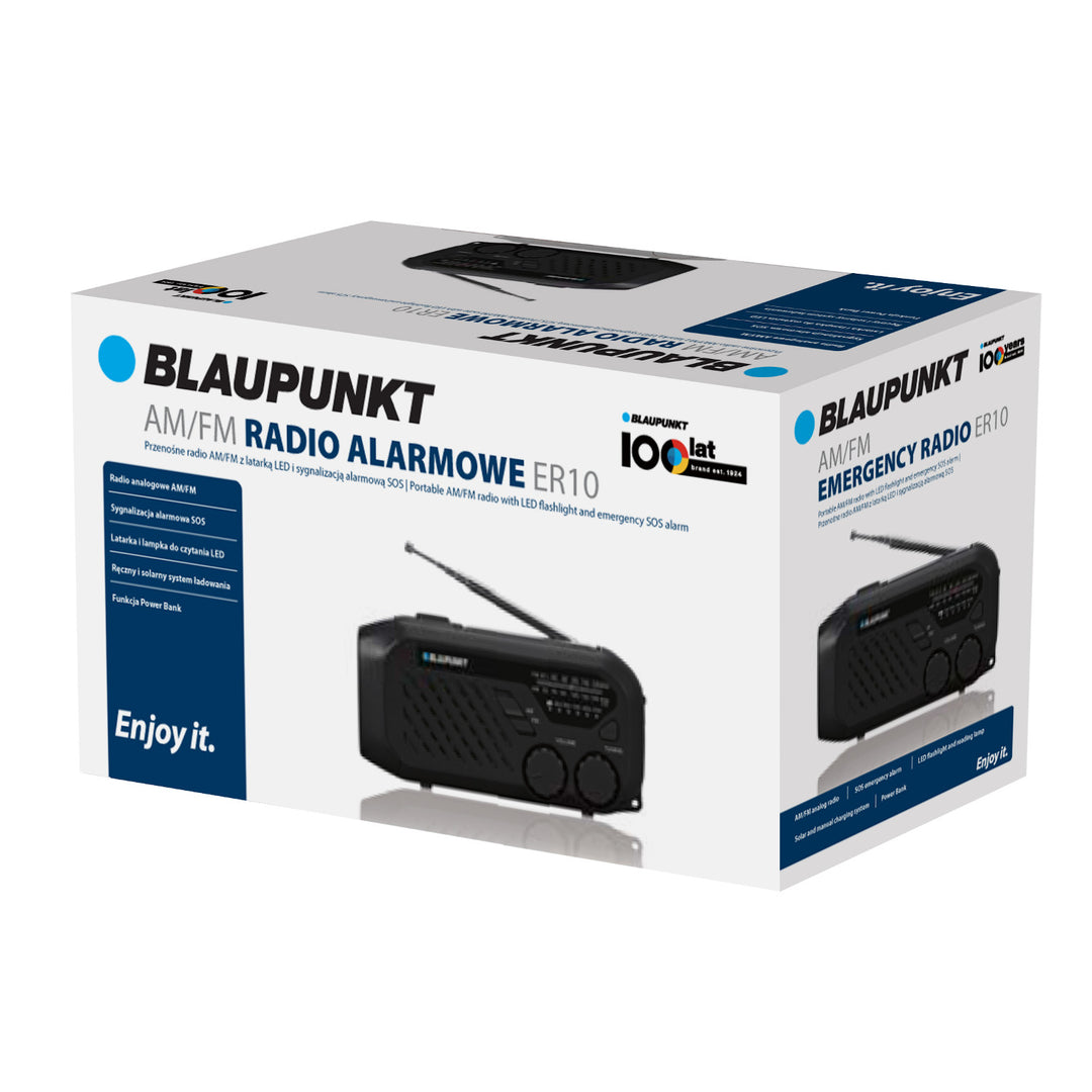 Blaupunkt radio op netvoeding/batterij, LED zaklamp, SOS-indicatie, Antenne, ER10