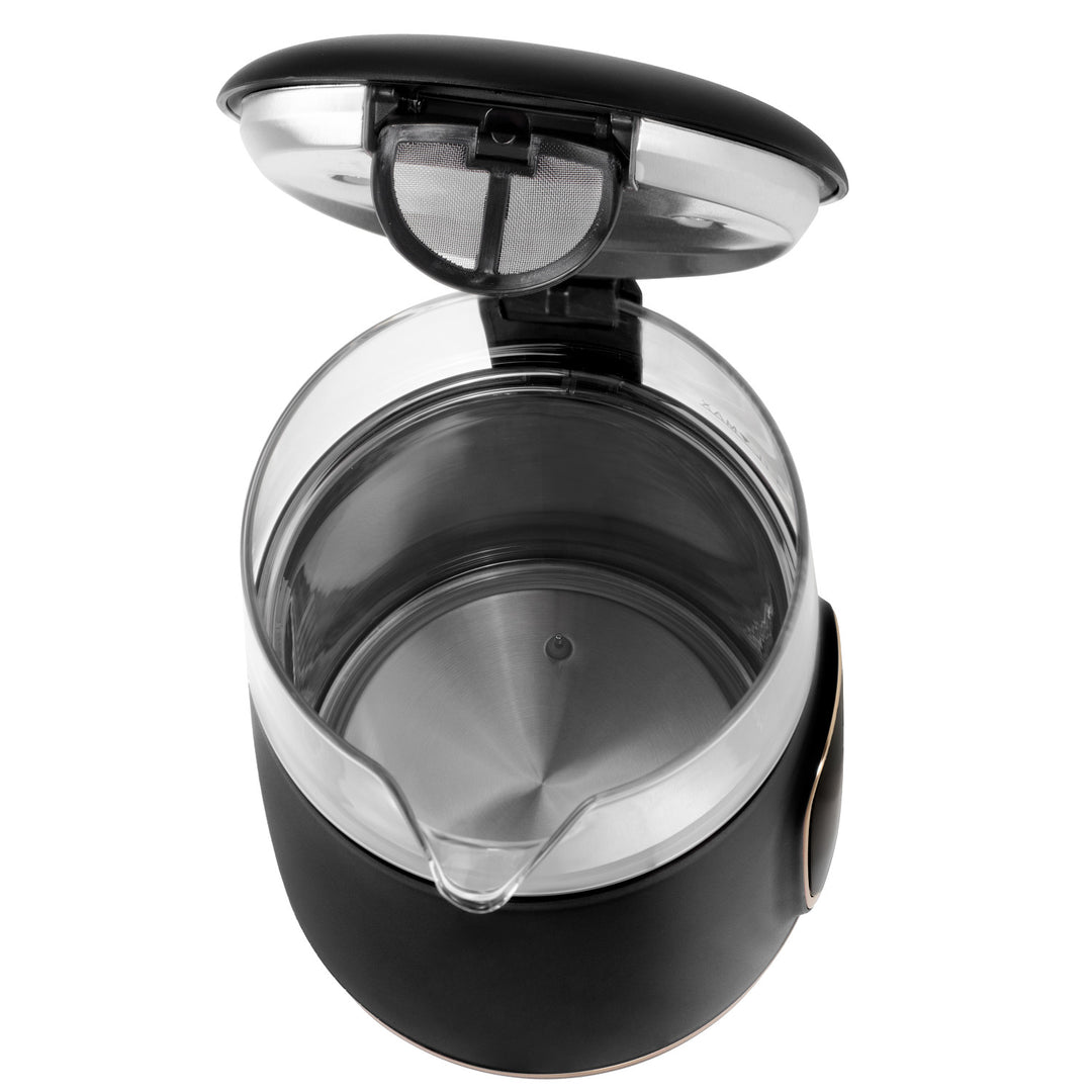 Adler elektrische glaskoker 1.7L, Zwart en goud, Temperatuurregeling, LED-display, AD 1305 bg