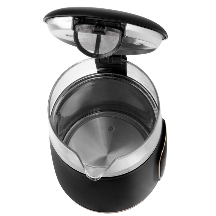 Adler elektrische glaskoker 1.7L, Zwart en goud, Temperatuurregeling, LED-display, AD 1305 bg