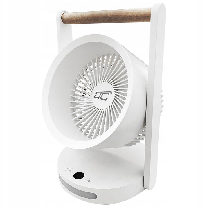 LTC draadloze bureauventilator, nachtlampje en LED-display, 5 snelheidsstanden, 3600 mAh batterij, LXWB17