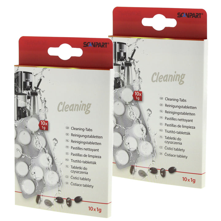 Koffiemachine reinigingstabletten, 10 stuks, universeel, Scanpart, 2 verpakkingen