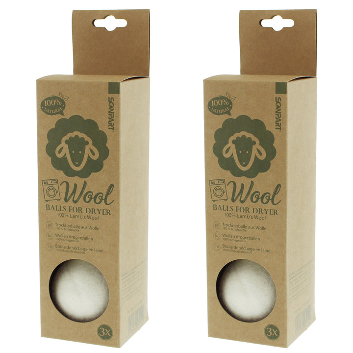 Wollen droogballen, verzachtend, pak van 3, Scanpart, 2 pakken