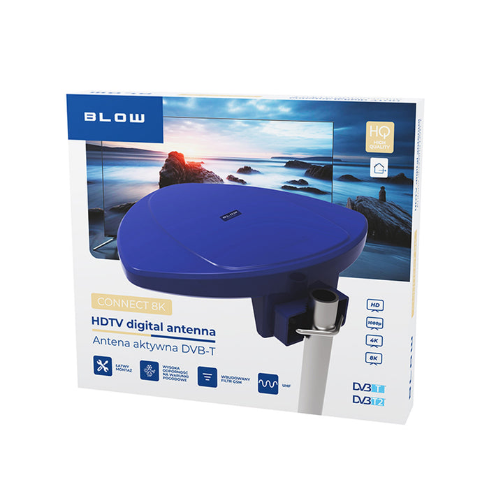 Buiten DVB-T CONNECT Blow antenne, 8K, GSM filter, signaalversterking 25 dB, 21-055#