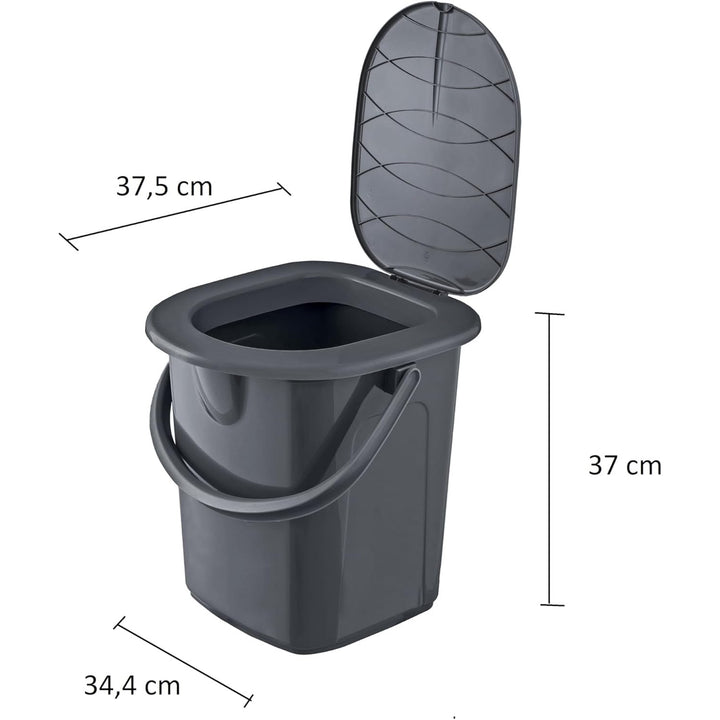 BranQ - Draagbare toeristische toilet WC emmer 22L - camping toilet - toiletemmer - Antraciet