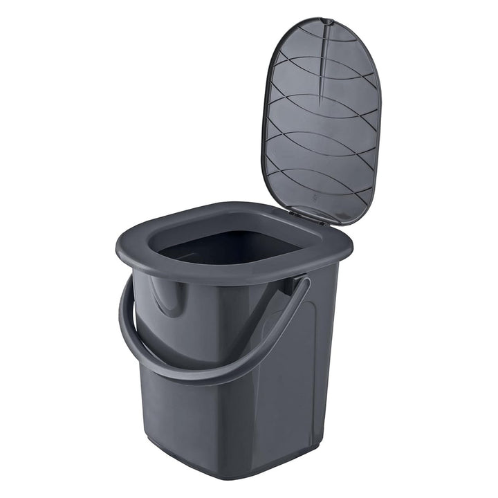 BranQ - Draagbare toeristische toilet WC emmer 22L - camping toilet - toiletemmer - Antraciet