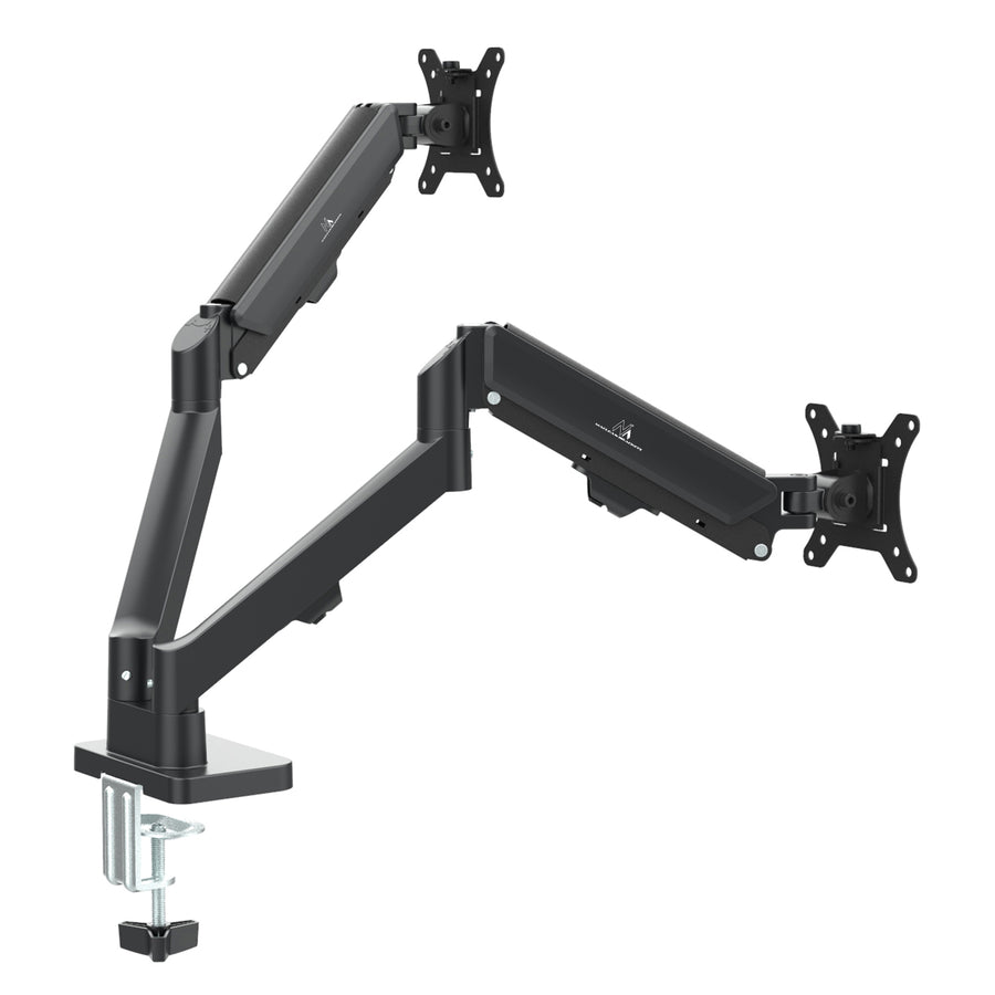 Bevestiging voor 2 Maclean monitoren, gasveer, 17"-32", 2-10kg, zwart, MC-134