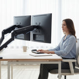 Bevestiging voor 2 Maclean monitoren, gasveer, 17"-32", 2-10kg, zwart, MC-134