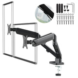 Bevestiging voor 2 Maclean monitoren, gasveer, 17"-32", 2-10kg, zwart, MC-134