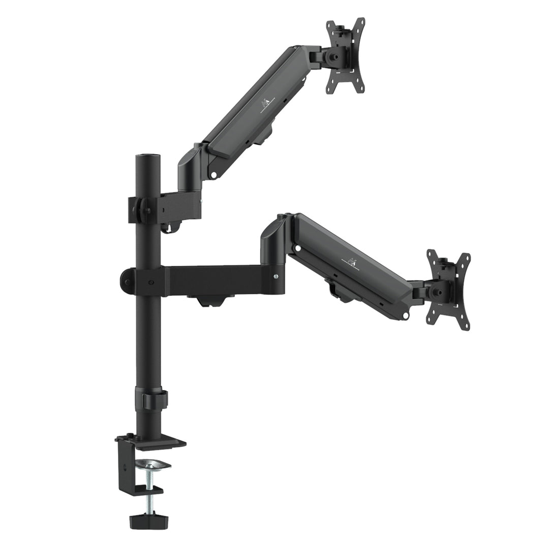 Bevestiging voor 2 Maclean monitoren, gasveer, 17"-32", 2-10kg, zwart, MC-136