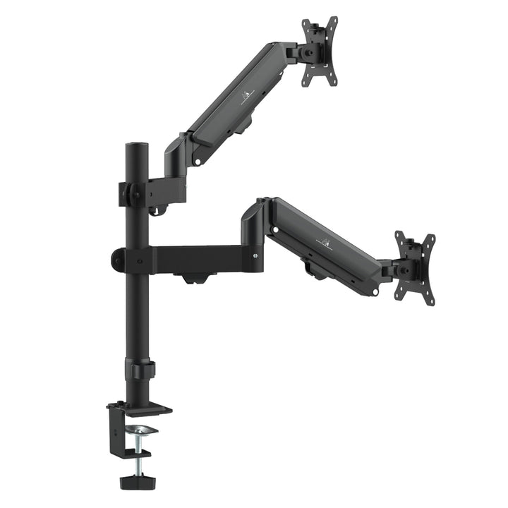 Bevestiging voor 2 Maclean monitoren, gasveer, 17"-32", 2-10kg, zwart, MC-136