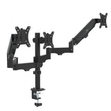 Steun voor 3 Maclean monitoren, gasveer, 17"-27", 2-8kg, zwart, MC-137