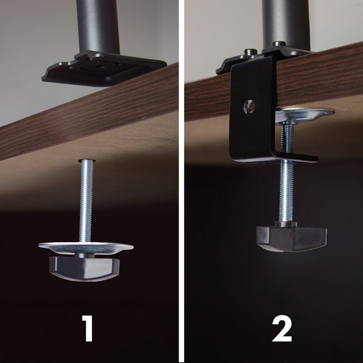 Steun voor 3 Maclean monitoren, gasveer, 17"-27", 2-8kg, zwart, MC-137