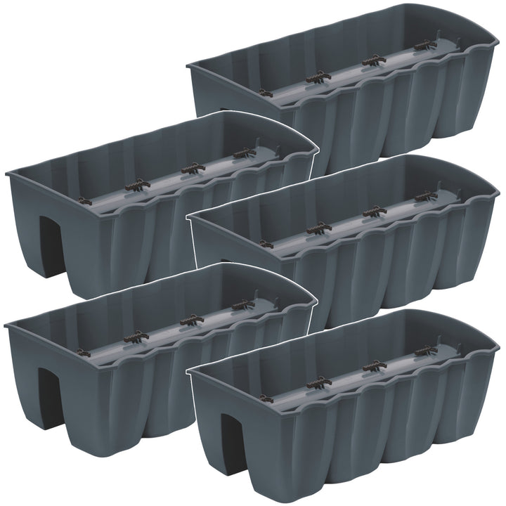 Balkonreling pot DCRO600 - Antraciet, inhoud 18L, 5 stuks