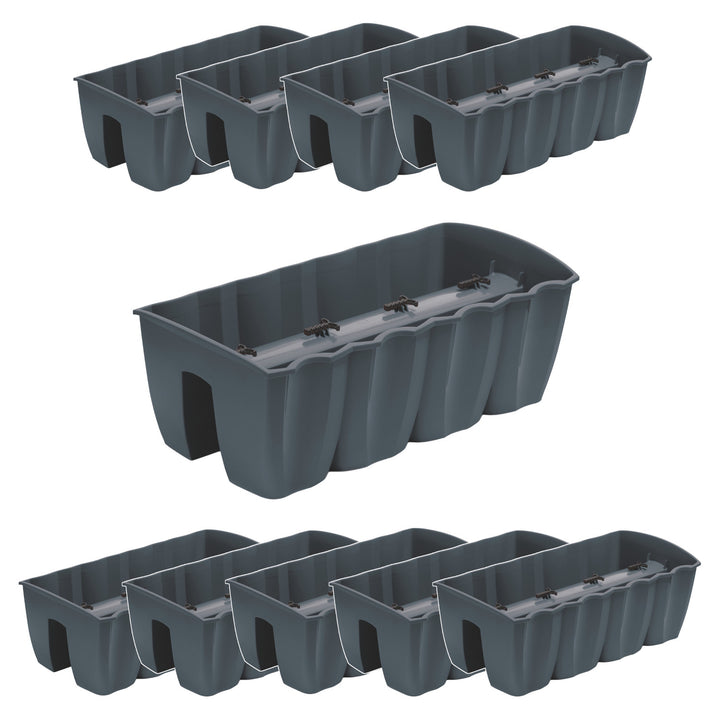Balkonreling pot DCRO600 - Antraciet, inhoud 18L, 10 stuks