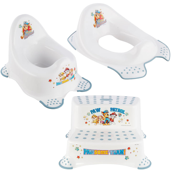 Psi Patrol anti-slip toiletbrilhoes - Paw Patrol+ Psi Patrol anti-slip platform, Max 120kg, tweetraps+ Psi Patrol anti-slip potje, Max 15kg
