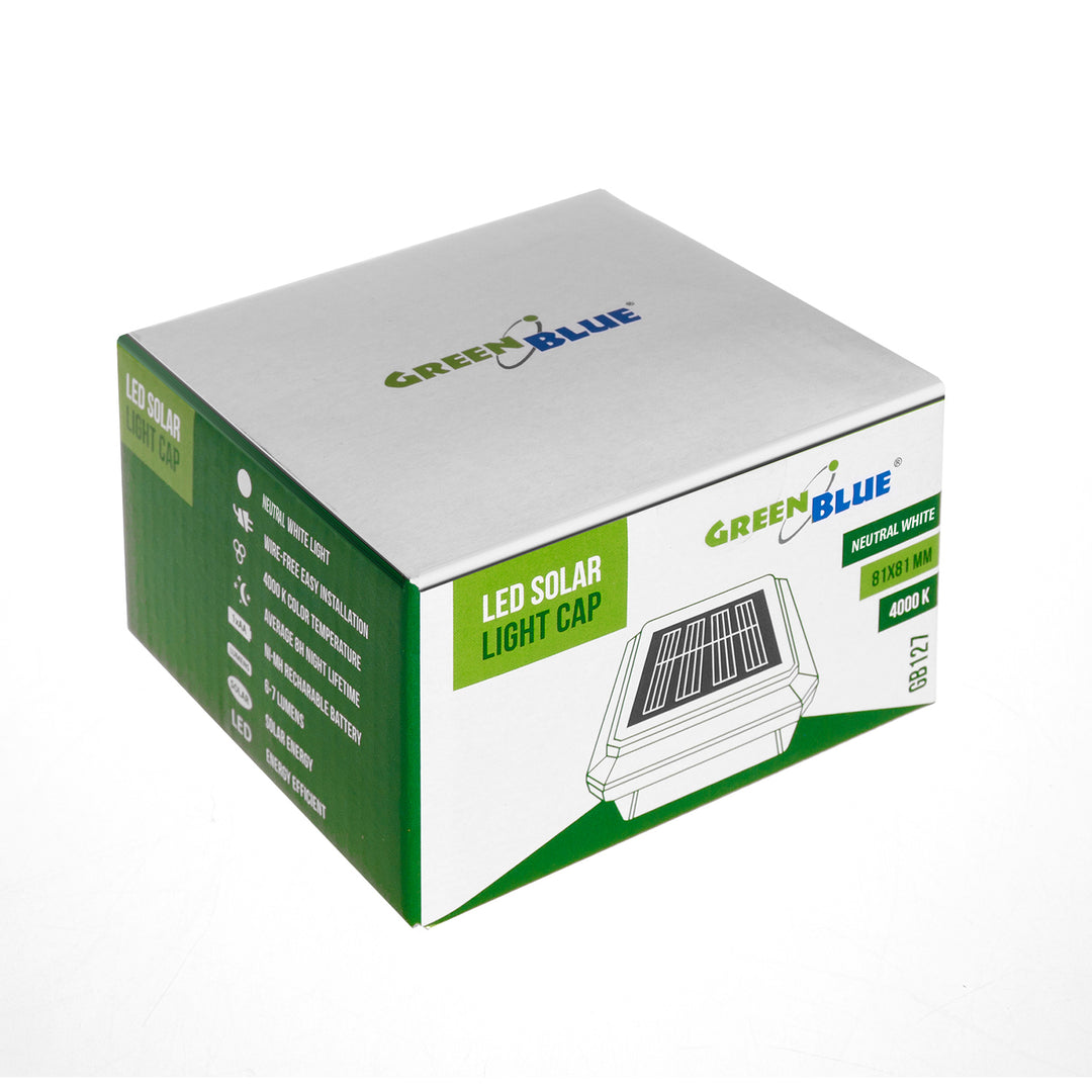 GreenBlue LED zonnepaal lamp, 80x80mm, envelop kap, GB127, 4 stuks